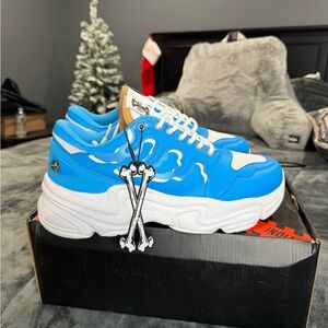 X LA Blue and White Sneakers